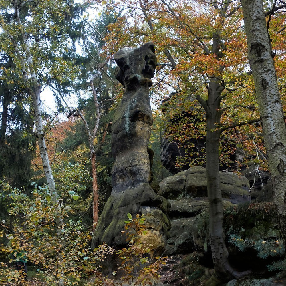 Malerweg – Kleine Felsnadel an einem Aussichtspunkt kurz vor Schmilka